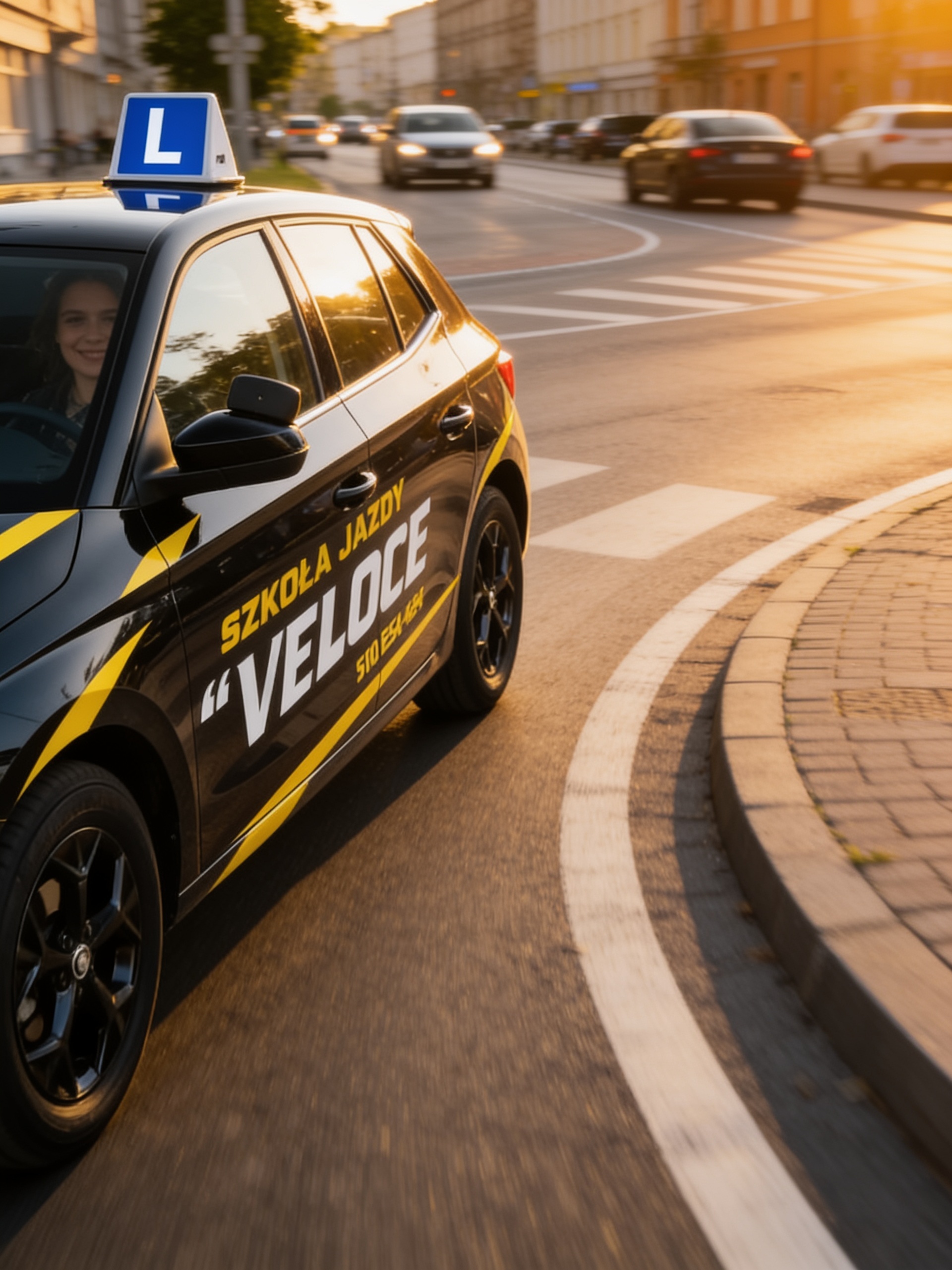 Samochód VELOCE w realnym ruchu miejskim
